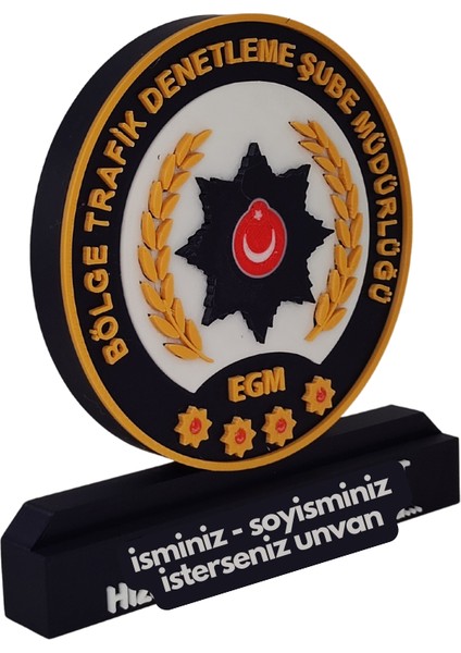 Bölge Trafik Denetleme Şb. Logolu Masaüstü Isimlik