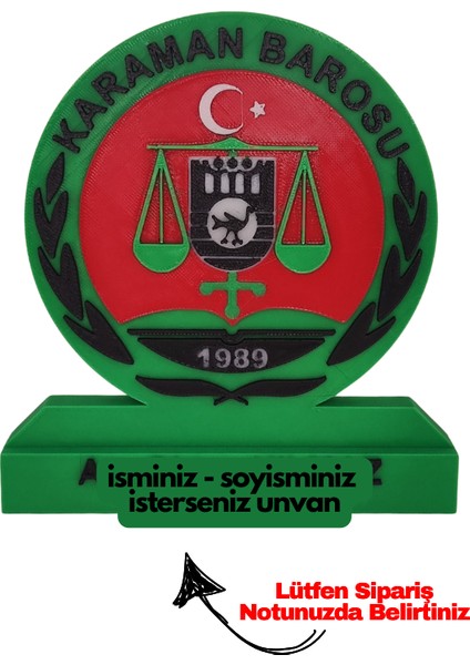 Karaman Barosu Logolu Masaüstü Isimlik