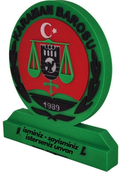 Karaman Barosu Logolu Masaüstü Isimlik modelleri