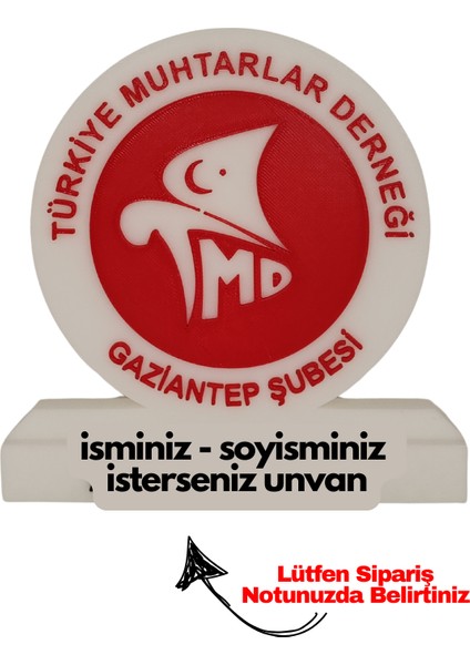 Muhtarlar Derneği Logolu Masaüstü Isimlik