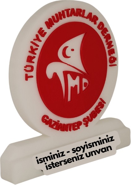 Muhtarlar Derneği Logolu Masaüstü Isimlik fırsatları