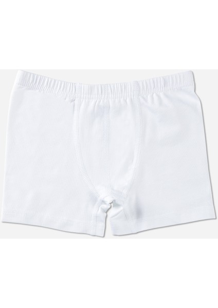 Erkek Çocuk Düz Tek Renk Boxer 3lü Set 3190 Beyaz