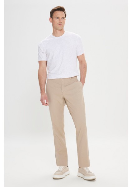 Comfort Fit Rahat Kesim Yan Cepli Desenli Beli Lastikli Pantolon