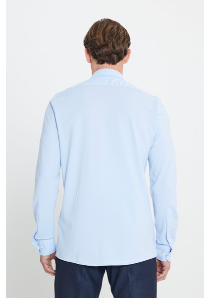 Pamuklu Örme Slim Fit Dar Kesim Düğmeli Yaka Gömlek indirimleri