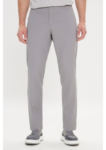 Comfort Fit Rahat Kesim Yan Cepli Desenli Beli Lastikli Pantolon