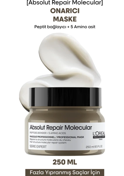 L'Oréal Professionnel Absolut Repair Molecular - Tüm Yıpranmış Saçlar İçin Yoğun Onarıcı Maske 250 ml