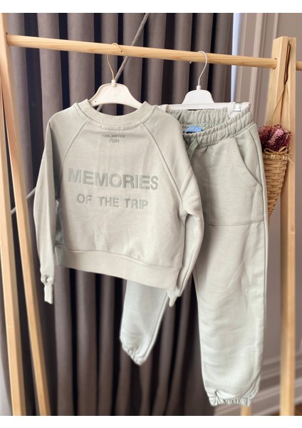 aden Memories Kabartma Yazılı Çift Cepli Jogger Model Şardonsuz Okul Kız Çocuk Eşofman Takımı indirimleri