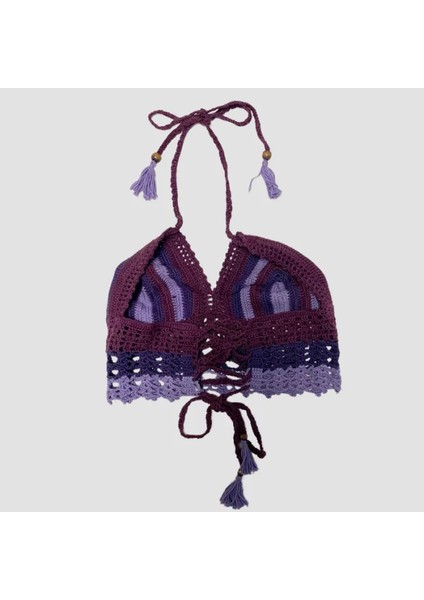El Yapımı Mor Crop Top fiyatları