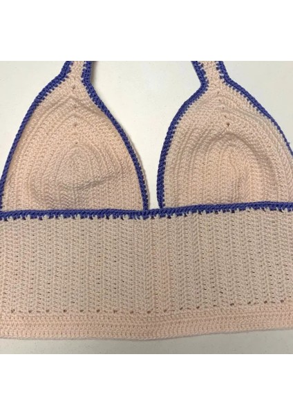 El Yapımı Düğmeli Crop Top