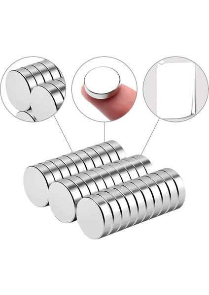 Ø12X5 mm Neodyum Mıknatıs - Çap 12 Mm, Kalınlık 5 mm - Yuvarlak Güçlü Mıknatıs (10 Adet)