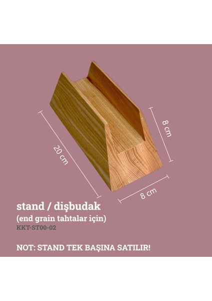 Kaf Ahşap Dişbudak Kesme Tahtası Standı ( End Grain)