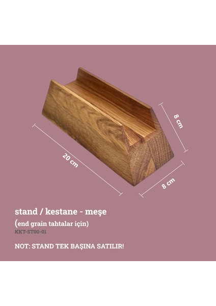 Kaf Ahşap Kestane/Meşe Kesme Tahtası (End Grain) Standı