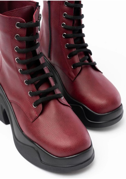 FZ-2550 Bordo Yüksek Tabanlı Bağcıklı Fermuarlı Günlük Kadın Bot indirimleri