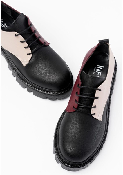 868-754 Siyah Garni Bağcıklı Günlük Yüksek Tabanlı Loafer Ayakkabı fırsatları