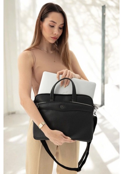 Omuz Askılı 13-14" Inç Siyah Notebook Laptop Evrak Çantası fiyatları