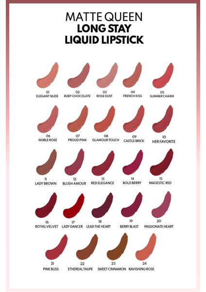 Matte Queen Lipstick 23 Sweet Cinnamon Kalıcı Likit Ruj - Kahverengi