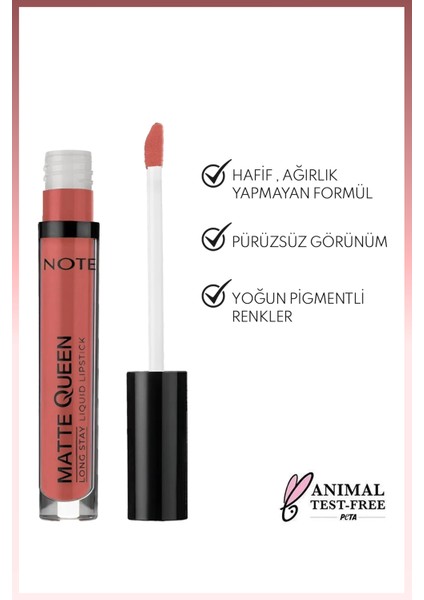 Matte Queen Lipstick Kalıcı Mat Likit Ruj - 24 Ravishing Rose - Nude fiyatları