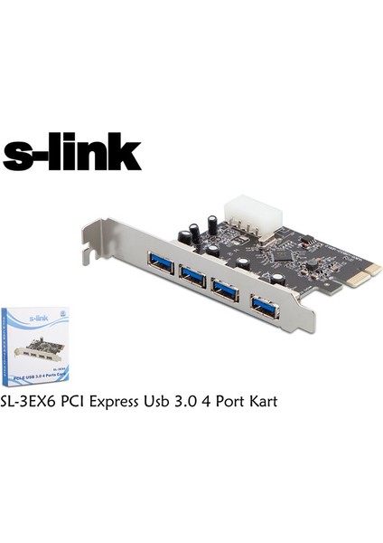 Sl-3Ex6 Pcı Express Usb 3.0 4 Port Kart