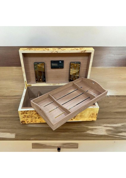 Italy Sedir Humidor Puro Kutusu Mapa Kavak 200'S Cigarspa Elektronik Nemlendirme