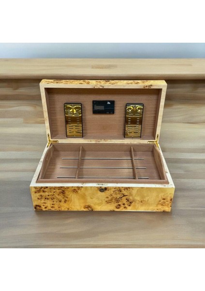Italy Sedir Humidor Puro Kutusu Mapa Kavak 200'S Cigarspa Elektronik Nemlendirme