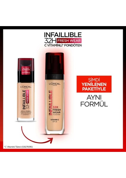 L'Oréal Paris Infaillible 32H Fresh Wear C Vitaminli Fondöten - 120 Golden Vanilla