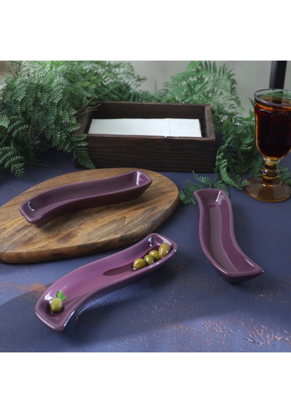 Mor İvory Zeytinlik 18 Cm 3 Adet