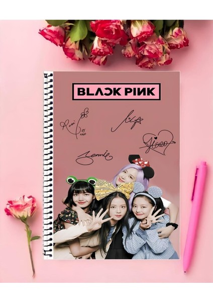 Rollas Store Blackpink Kpop Defter 1 Adet Özel Tasarım A4 Boyutu 21*29 Cm Telli Büyük Boy Defter