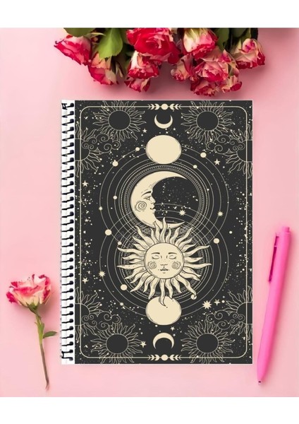 Tarot Defter 1 Adet Özel Tasarım A4 Boyutu 21*29 Cm Telli Çizgili Büyük Boy Defter