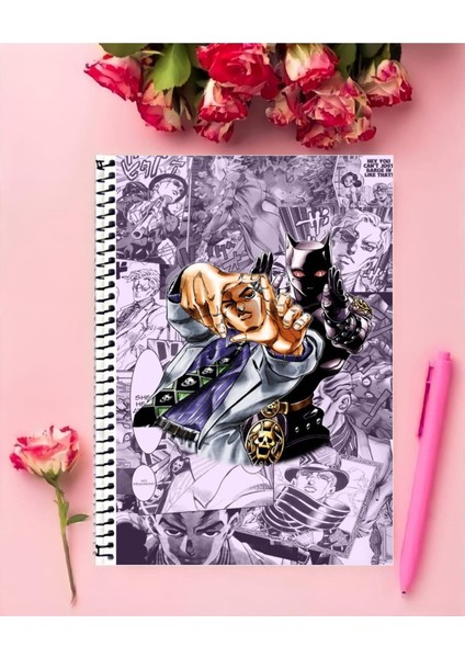 Jojo’s Bizarre Adventure Anime Defter 1 Adet Özel Tasarım A4 Boyutu 21*29 Cm Telli Büyük Boy Defter