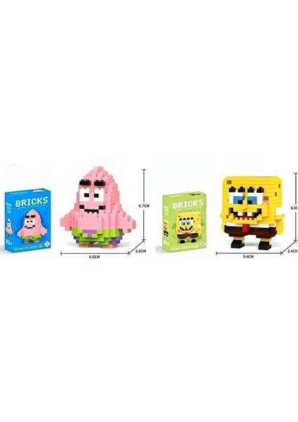 Sünger Bob ve Patrick 2'li Set Yapboz Puzzle Hediye Masa Üstü Süs Koleksiyon