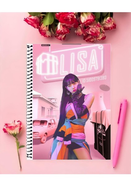 Rollas Store Blackpink Kpop Defter 1 Adet Özel Tasarım A4 Boyutu 21*29 Cm Telli Büyük Boy Defter