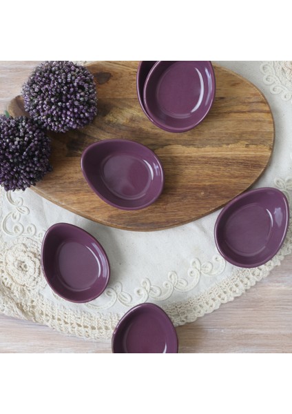 Mor Mini Gondol Çerezlik / Sosluk 8 Cm 6 Adet