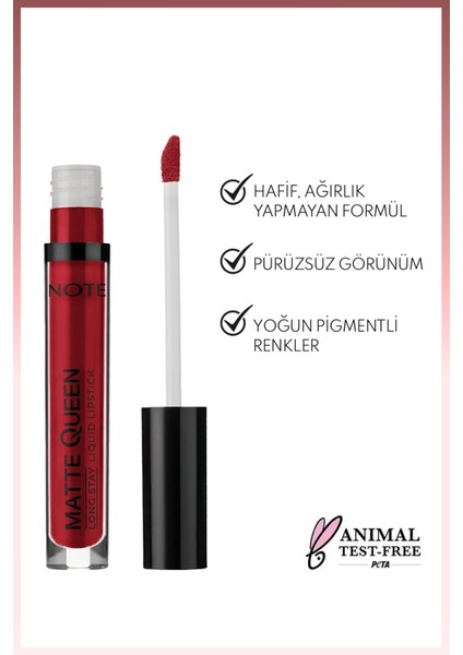 Matte Queen Lipstick Kalıcı Mat Likit Ruj - 16 Royal Velvet - Kırmızı fiyatları