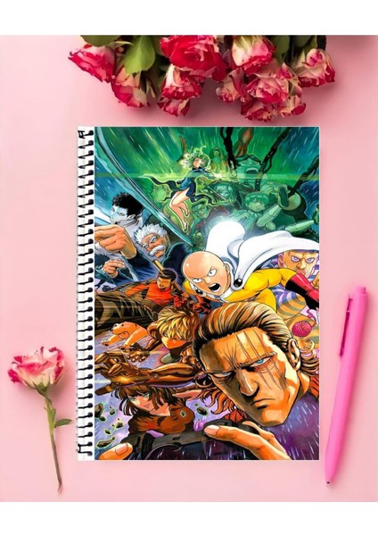 Rollas Store One Punch Man Anime Defter A4 Boyutu Telli Orta Boy defter