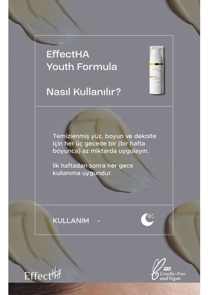 EffectHA Youth Formula Tüm Ciltler için Yaşlanma Karşıtı Gece Bakım Serumu 50ml