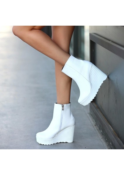 Rosol Beyaz Cilt Dolgu Topuk Bot indirimleri