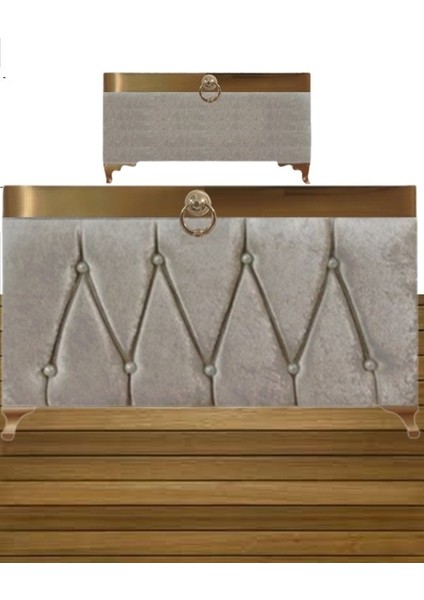 Sonem Sandık Gelin Damat Bohça Nişan Sandığı 2'li 0315