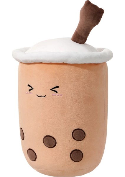 Sütlü Çay Peluş Yastık - Kahve