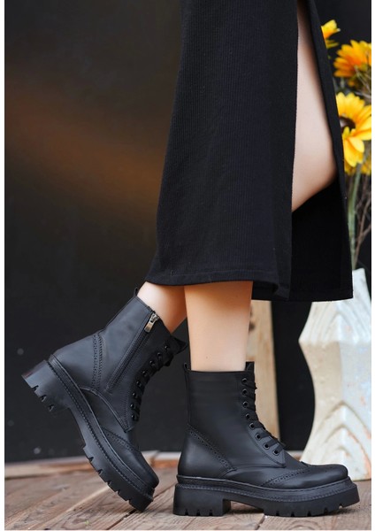 Perf Siyah Cilt Bağcıklı Bot fiyatları