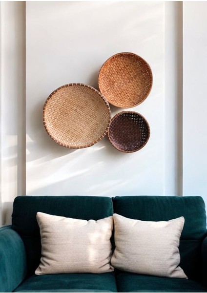 Rattan Duvar Tabağı Seti