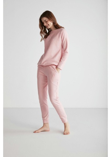 Kadın Pembe Yuvarlak Yaka Pijama Takımı 024K.Z1ET6AG9.R.6P0 fırsatları