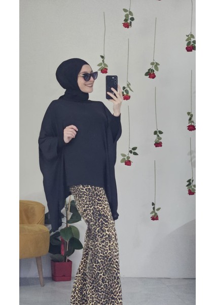 Gabardin Leopar Pantolon Kadın