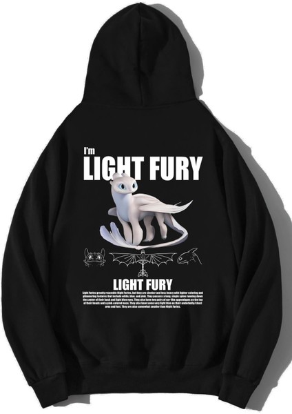 Unisex Oversize Light Fury Ejderhanı Nasıl Eğitirsin Hoodie