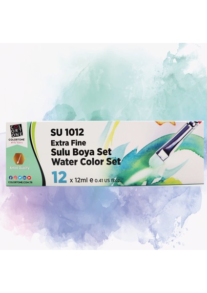 Artist Colors Profesyonel Sulu Boya 12X12 ml Set