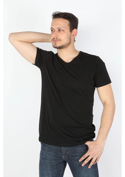 Erkek Süprem Kısa Kol Tişört Siyah