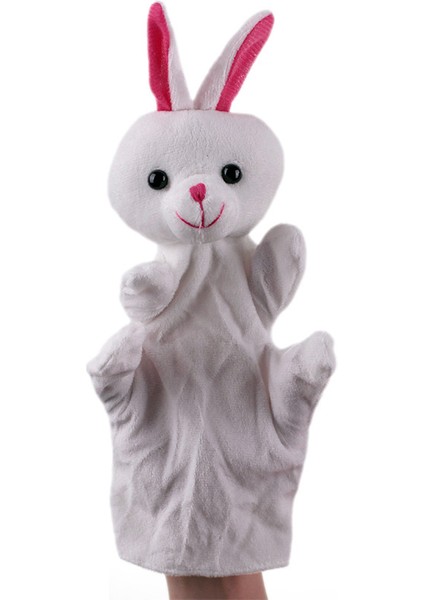 Beyaz Tavşan Beş Parmak Eldiven Peluş Oyuncak Çocuk Kukla 20 cm (Yurt Dışından)