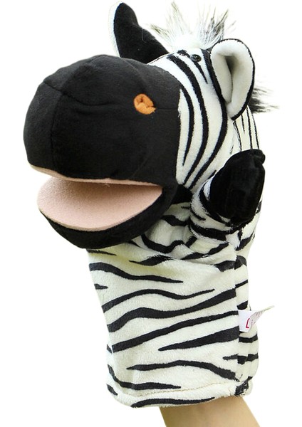 Ağız Açık Zebra Çocuk Peluş Oyuncak Kukla 25 cm (Yurt Dışından)