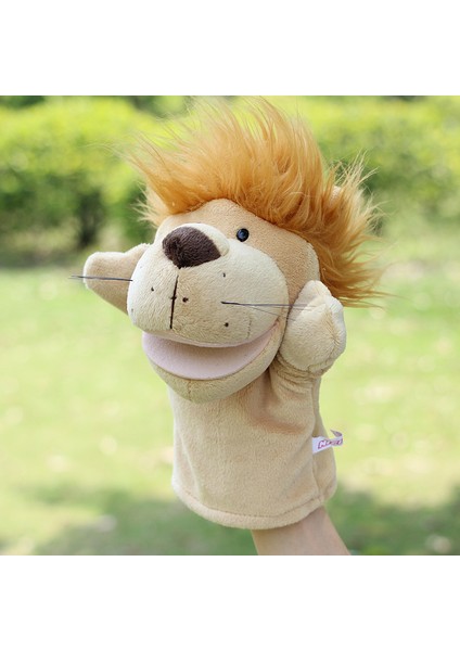 Ağız Açık Aslan Çocuk Peluş Oyuncak Kukla 25 cm (Yurt Dışından)