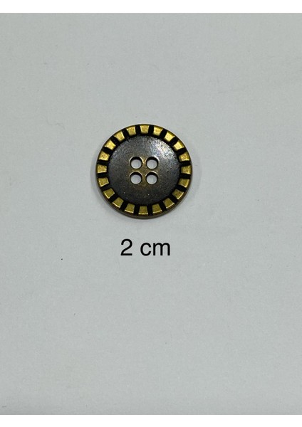 Trençkot Ceket Düğmesi 6 Lı Set / Oksit Metal Düğme / 2 cm
