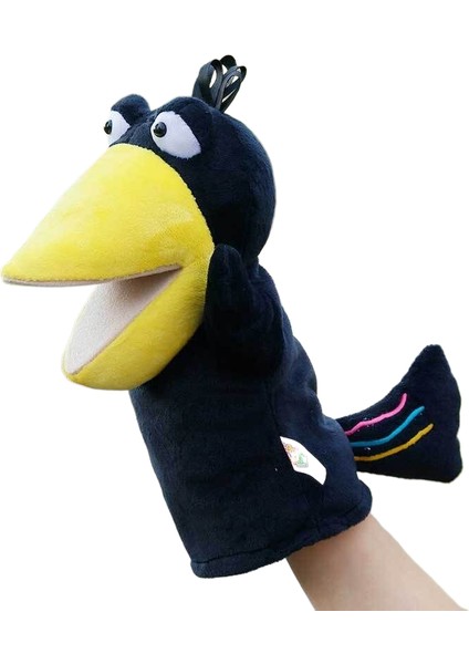 Ağız Açık Karga Çocuk Peluş Oyuncak Kukla 25 cm (Yurt Dışından)